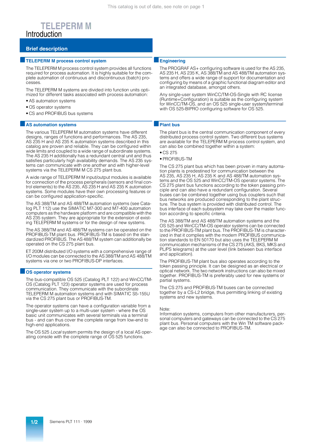 Siemens AS 235 appendix Introduction, Brief description 