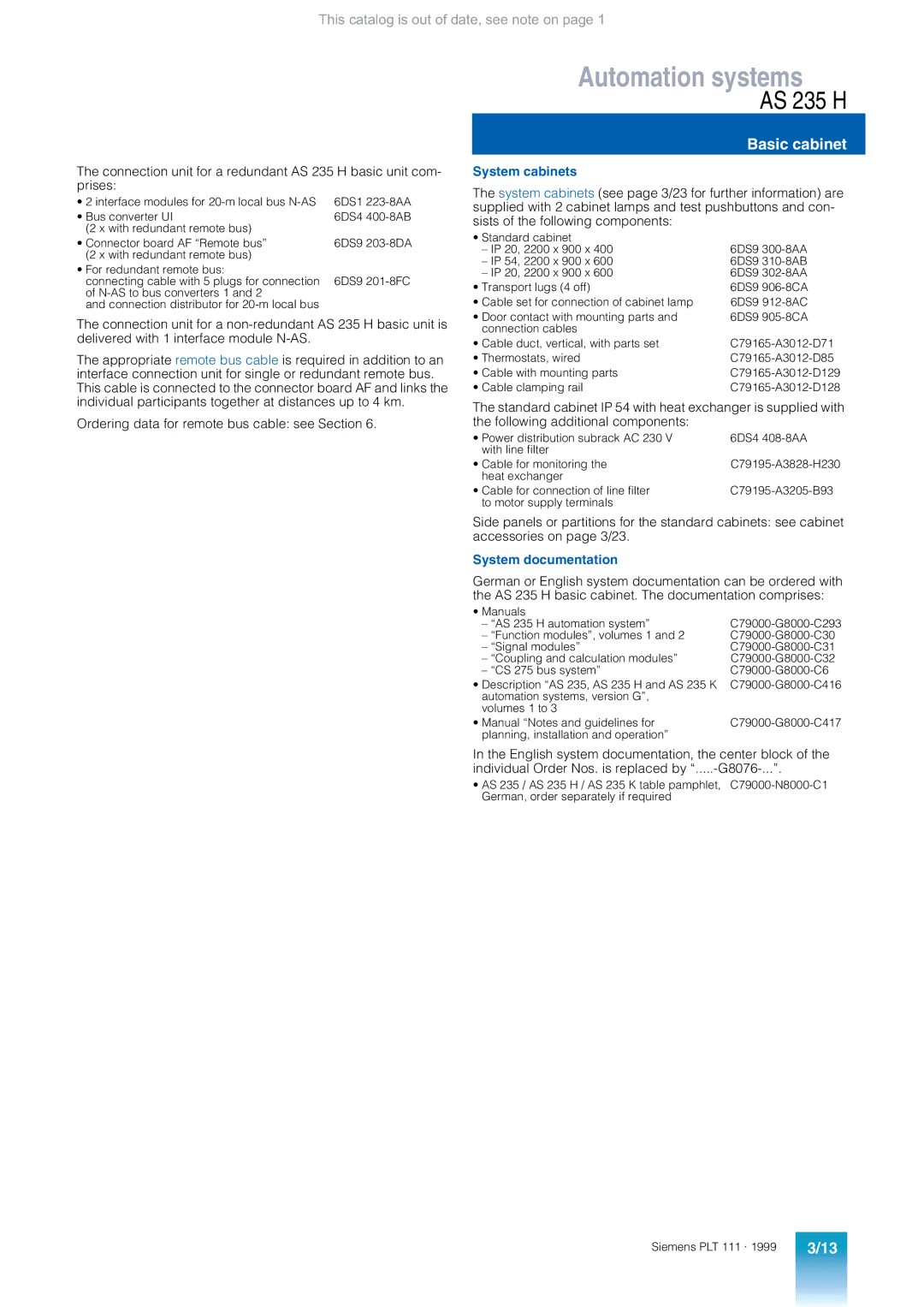 Siemens AS 235 appendix Interface modules for 20-m local bus N-AS 