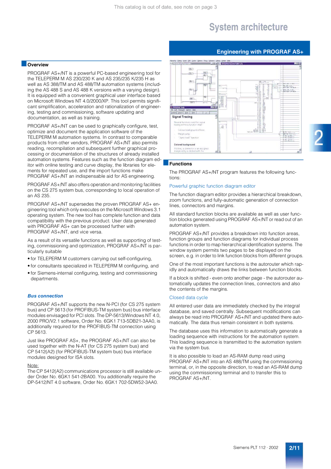 Siemens AS 488/TM manual Engineering with Prograf AS+, Bus connection 