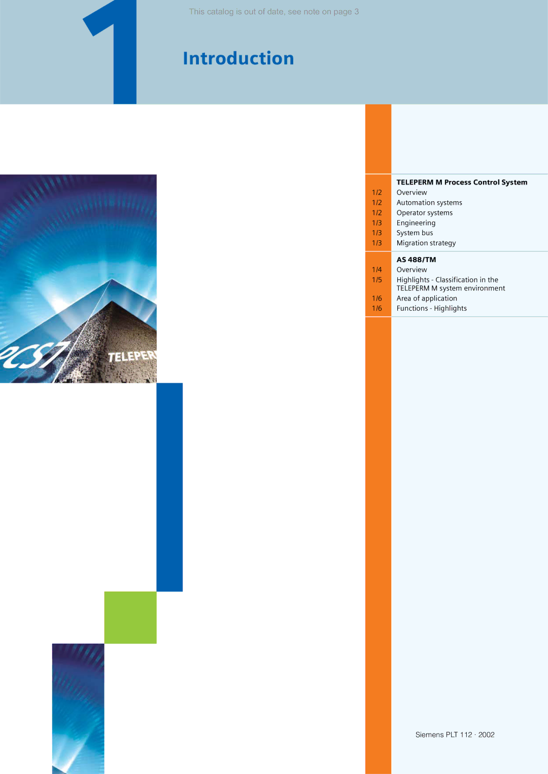 Siemens AS 488/TM manual Introduction, Teleperm M Process Control System 