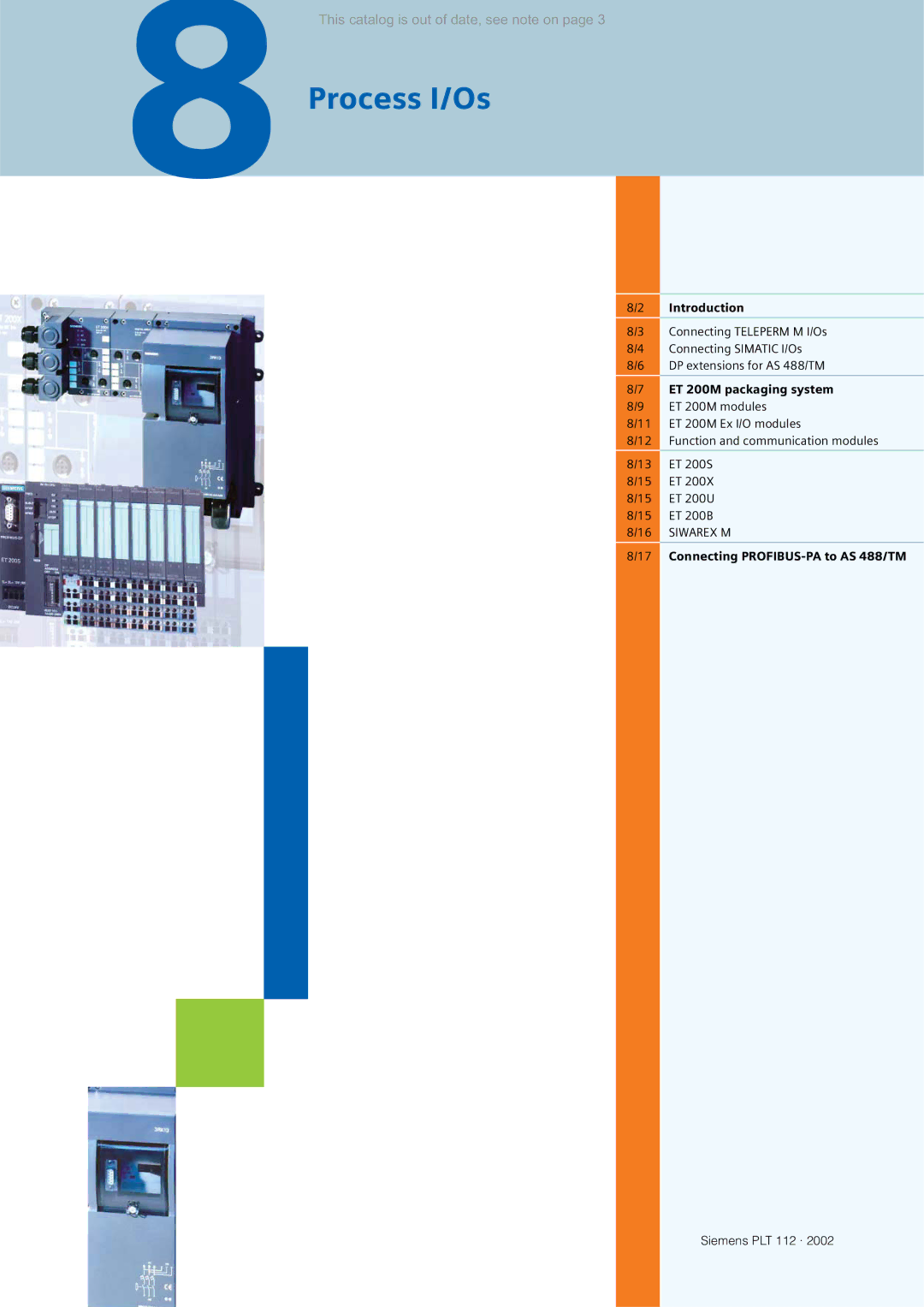 Siemens manual Process I/Os, ET 200M packaging system, Connecting PROFIBUS-PA to AS 488/TM 