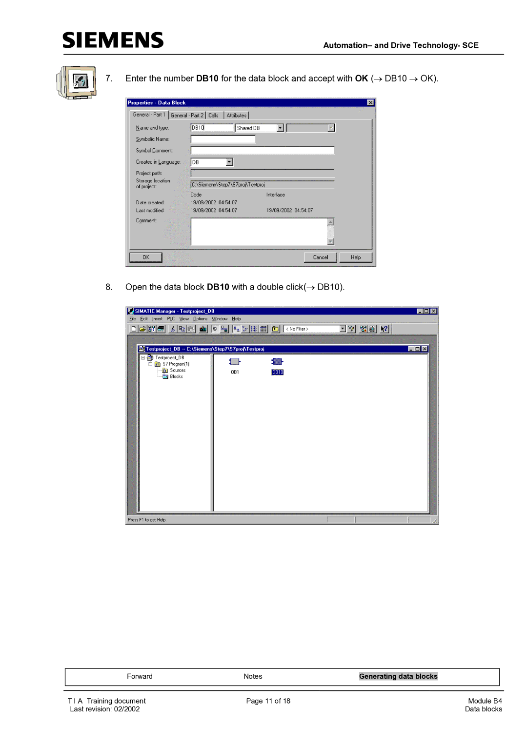 Siemens B4 manual Automation- and Drive Technology- SCE 