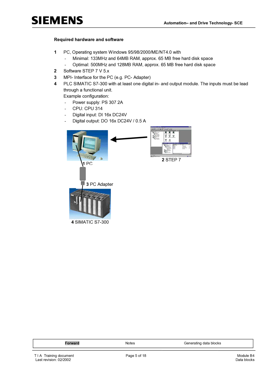 Siemens B4 manual Required hardware and software 