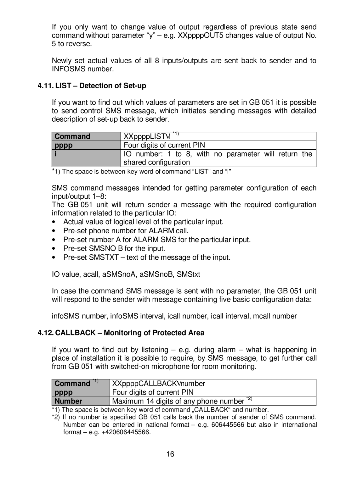 Siemens C35i, M35 or S35 manual List Detection of Set-up, Callback Monitoring of Protected Area 