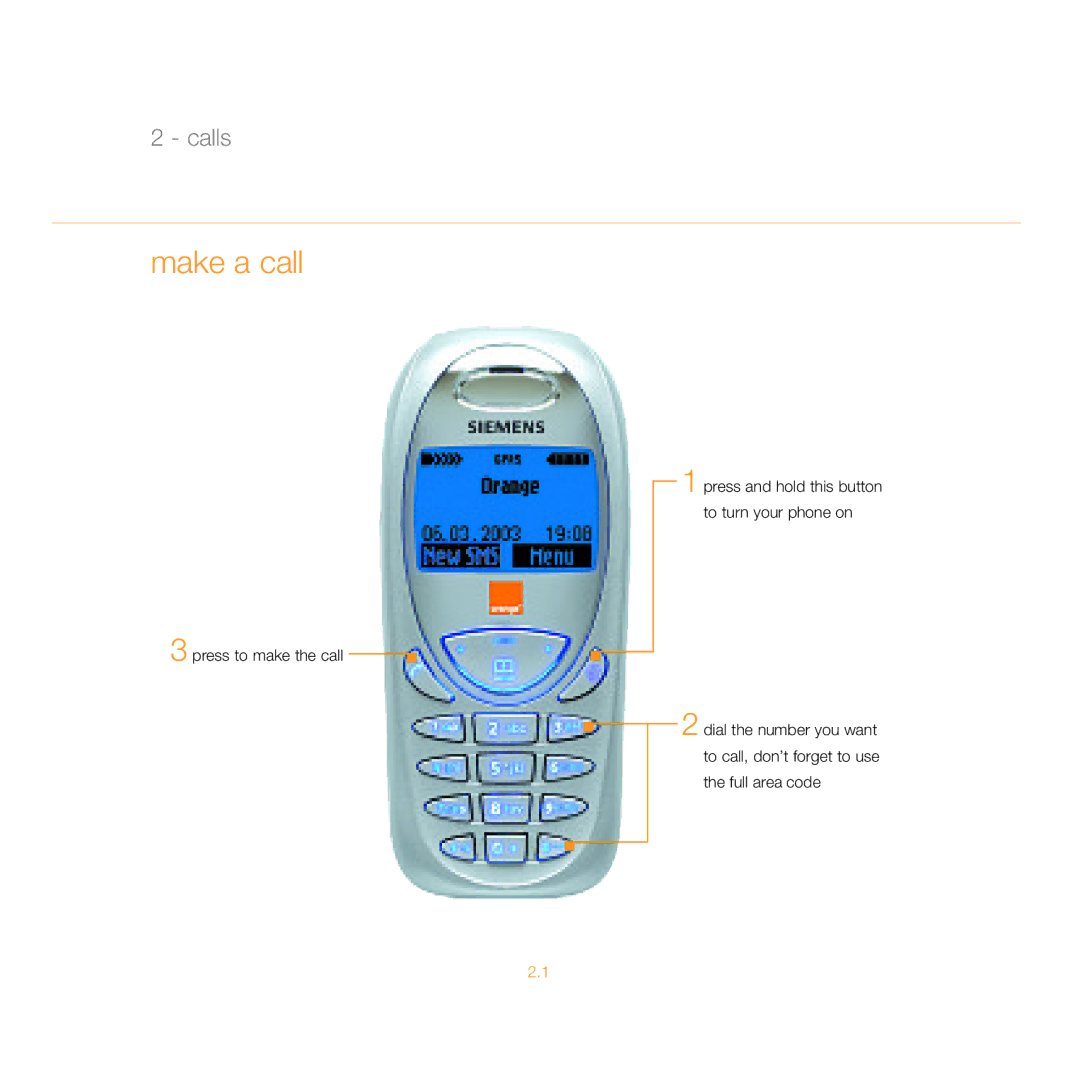 Siemens C55 manual Make a call 