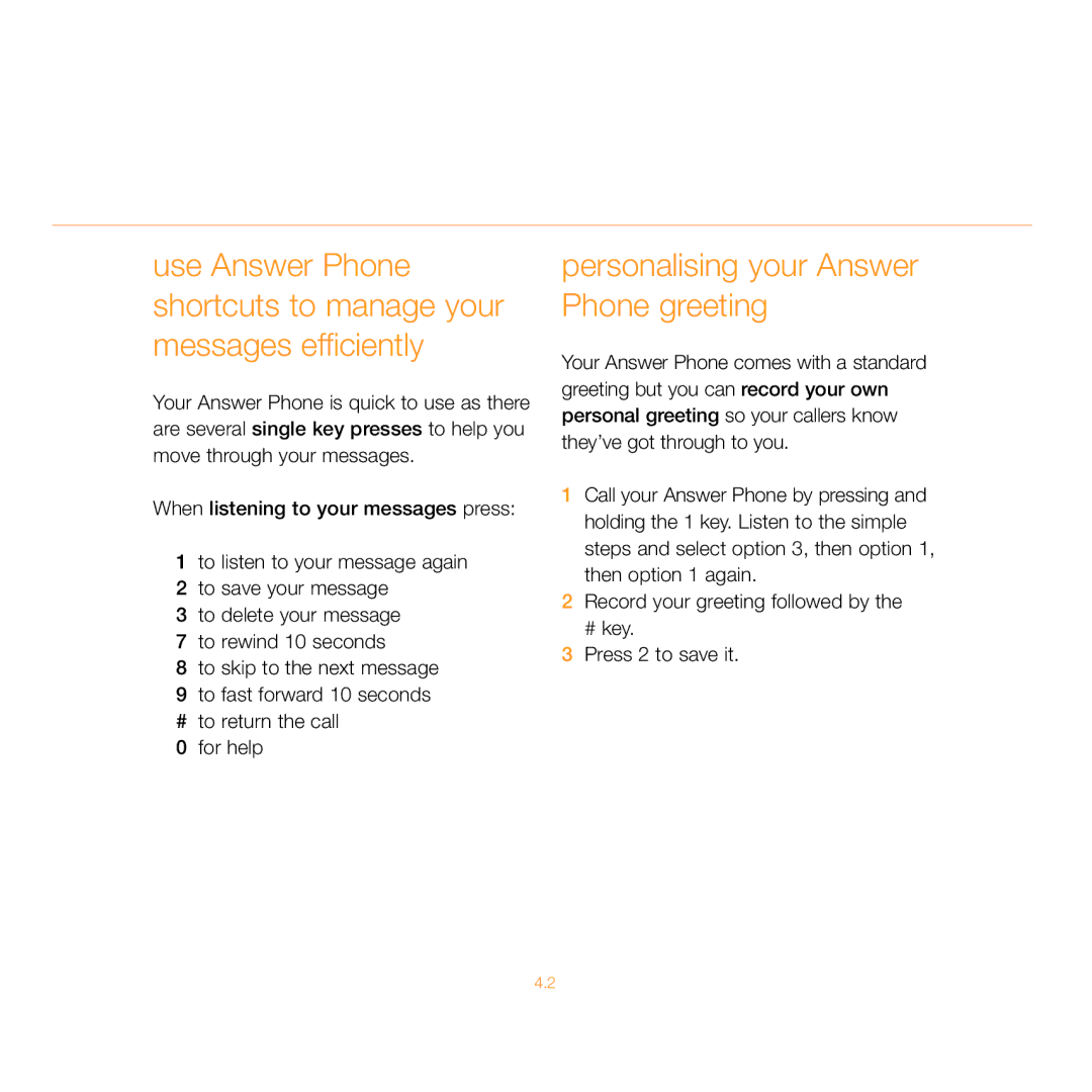 Siemens C55 manual Personalising your Answer Phone greeting 