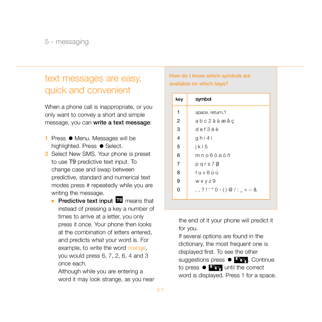 Siemens C55 manual Text messages are easy, quick and convenient, How do I know which symbols are available on which keys? 