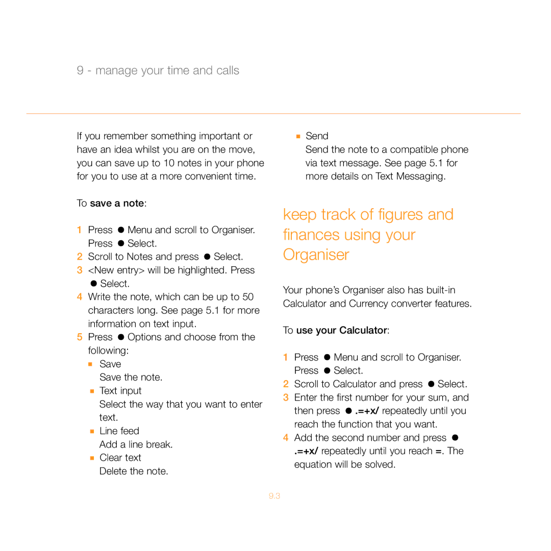 Siemens C55 manual Keep track of figures and finances using your Organiser, Send 