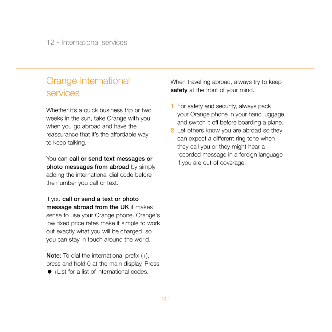 Siemens C55 manual Orange International services 