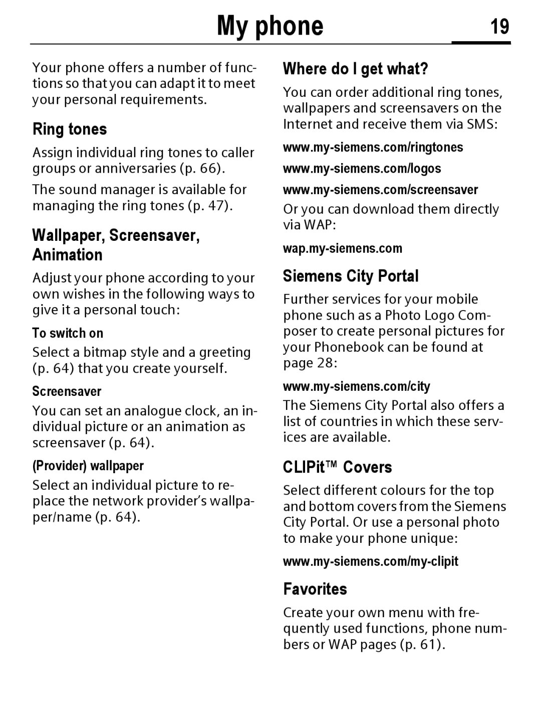 Siemens C56 manual My phone 