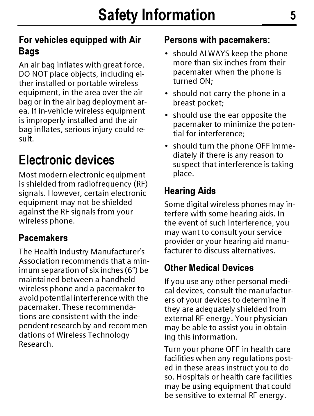 Siemens C56 manual Electronic devices 