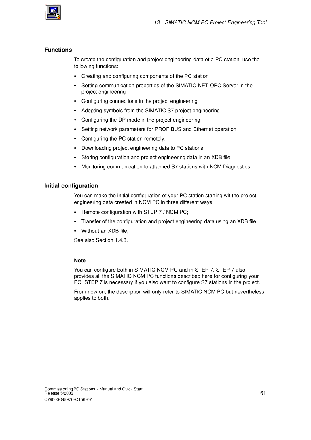 Siemens C79000-G8976-C156-07 quick start Functions, Initial configuration 