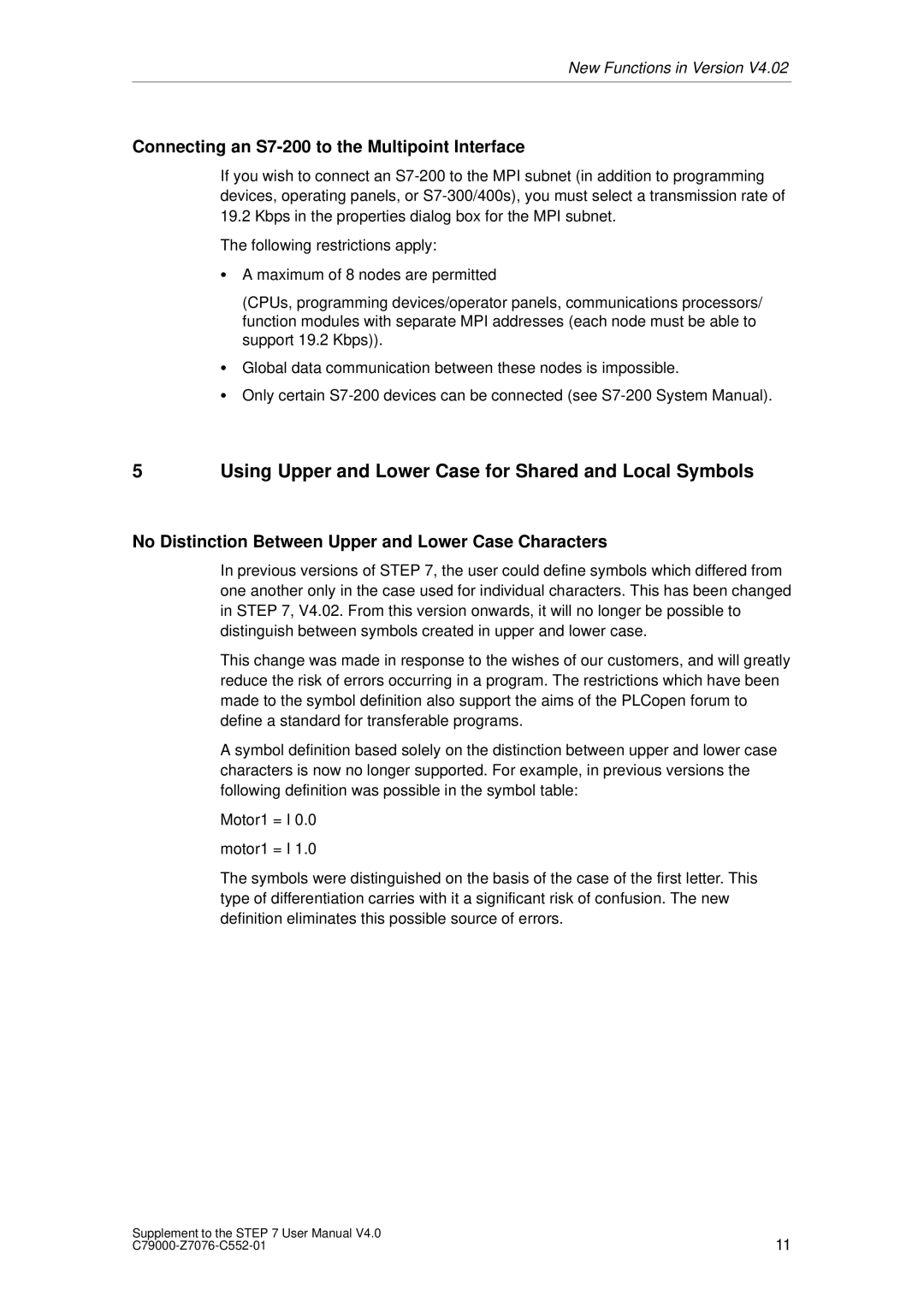 Siemens C79000-Z7076-C552-01 user manual Connecting an S7-200 to the Multipoint Interface 