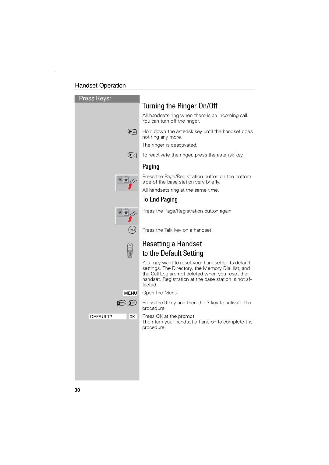 Siemens C88 user manual Turning the Ringer On/Off, To End Paging 