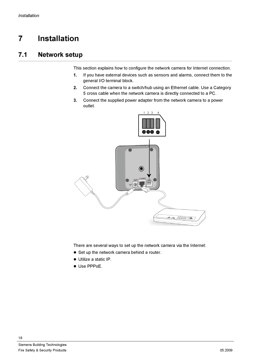 Siemens CCIC1410 configurationmanual Installation, Network setup 