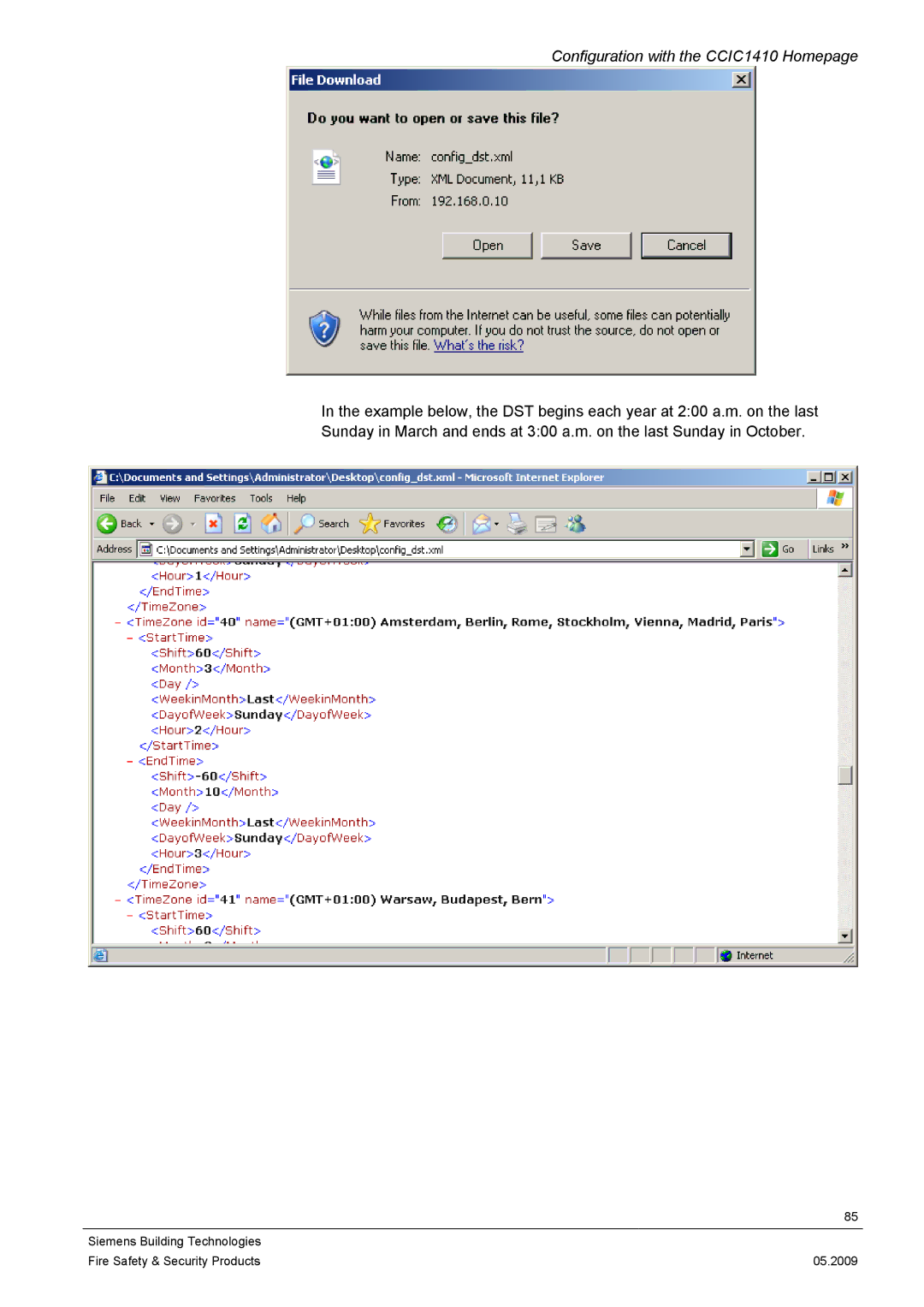 Siemens configurationmanual Configuration with the CCIC1410 Homepage 