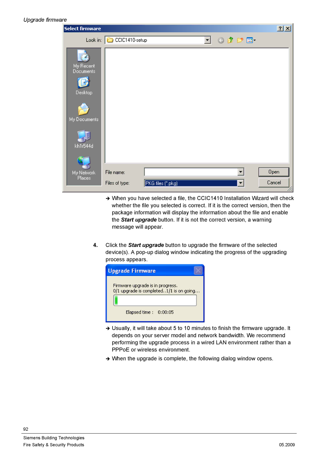 Siemens CCIC1410 configurationmanual Upgrade firmware 