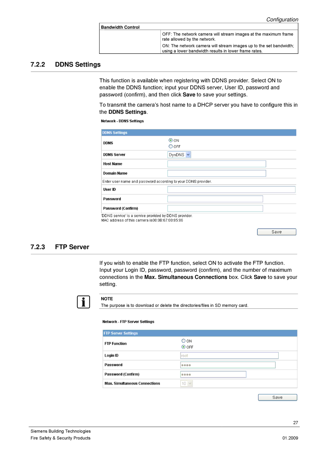 Siemens CCMX1315-LP configurationmanual Ddns Settings, FTP Server 