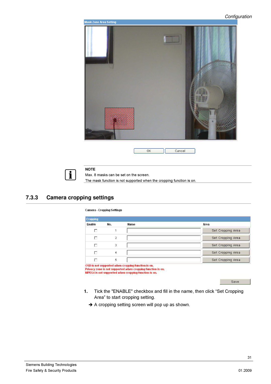 Siemens CCMX1315-LP configurationmanual Camera cropping settings 