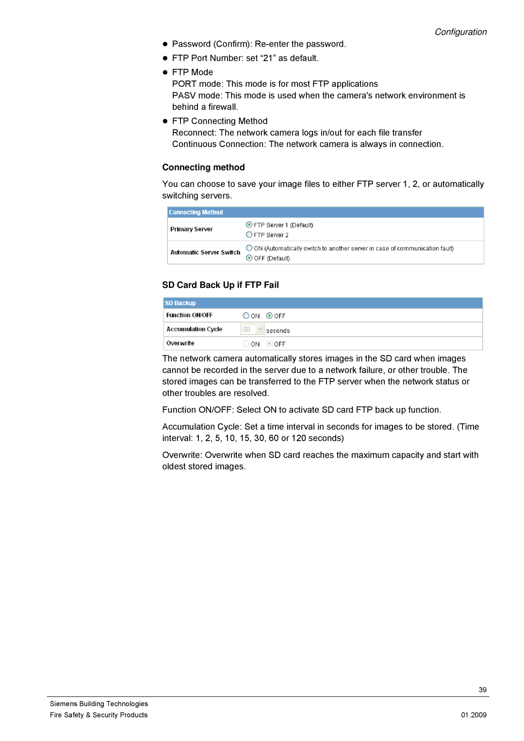 Siemens CCMX1315-LP configurationmanual Connecting method, SD Card Back Up if FTP Fail 