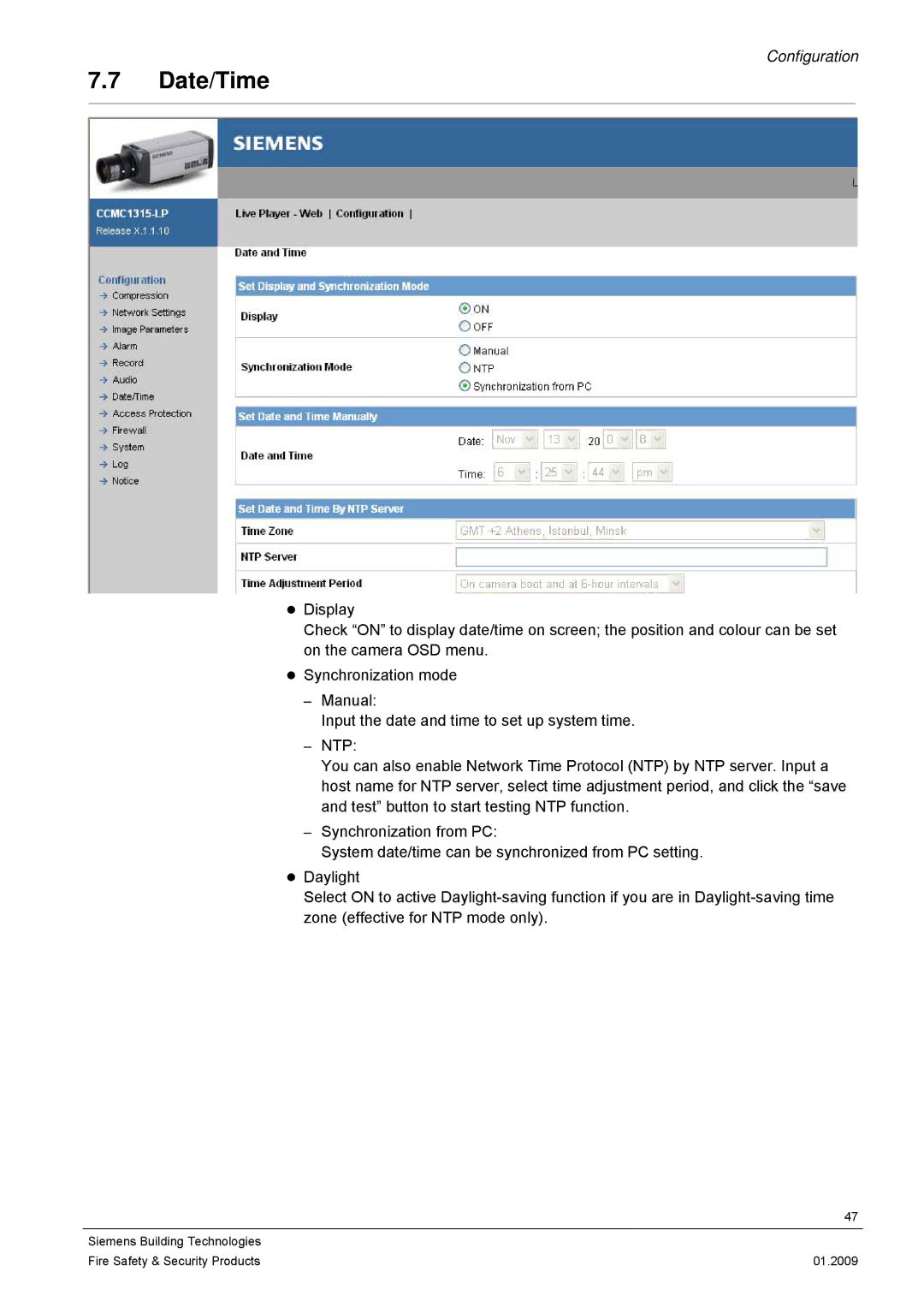 Siemens CCMX1315-LP configurationmanual Date/Time 