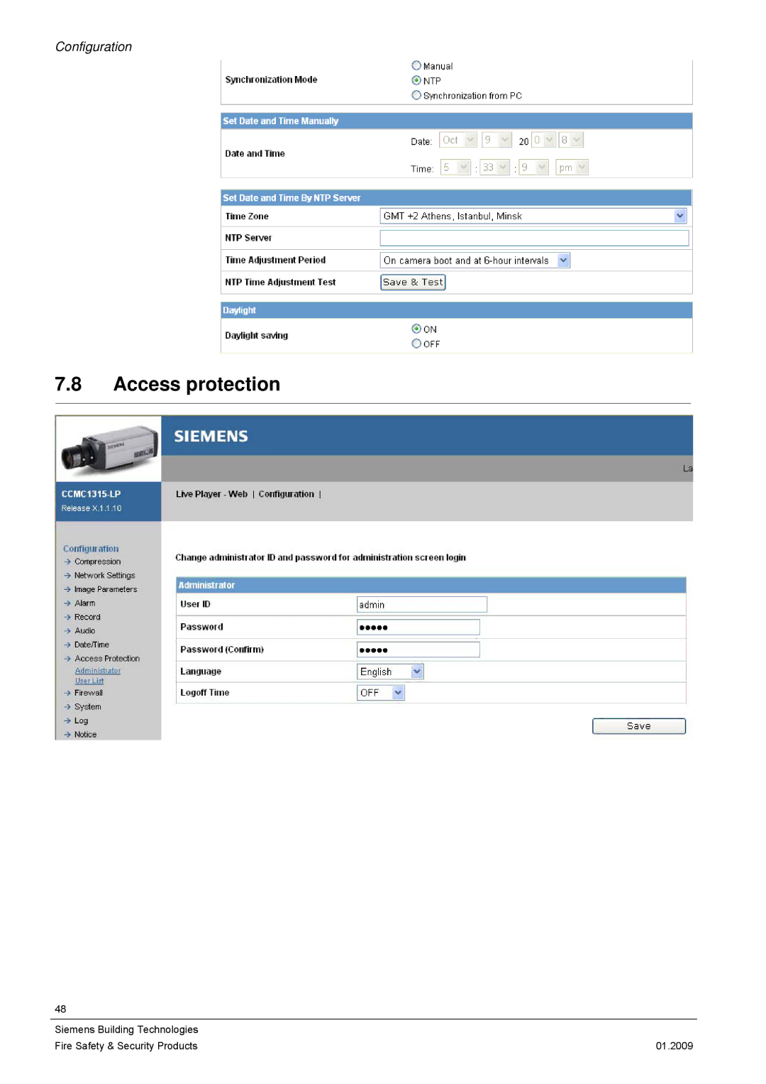 Siemens CCMX1315-LP configurationmanual Access protection 