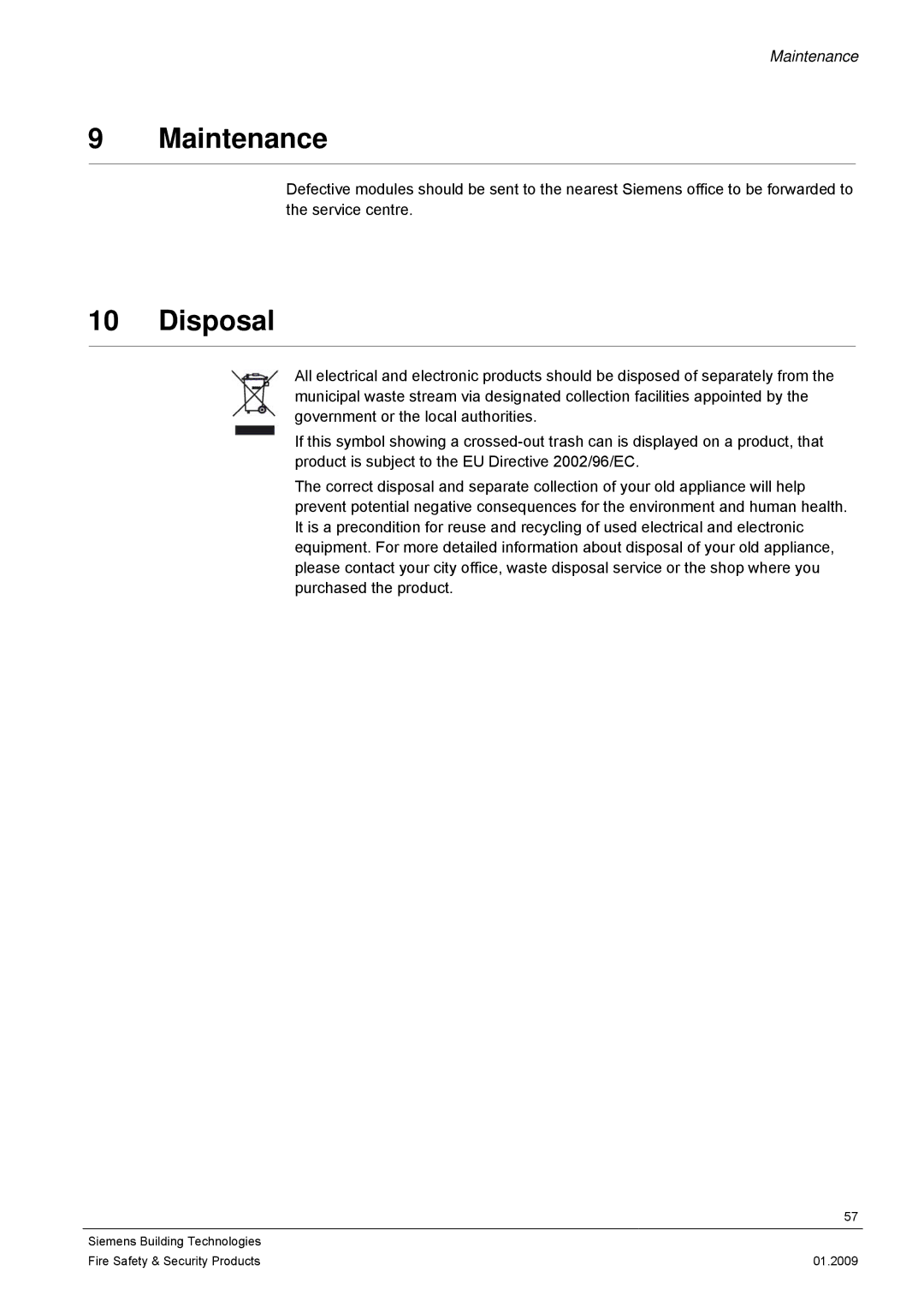 Siemens CCMX1315-LP configurationmanual Maintenance, Disposal 