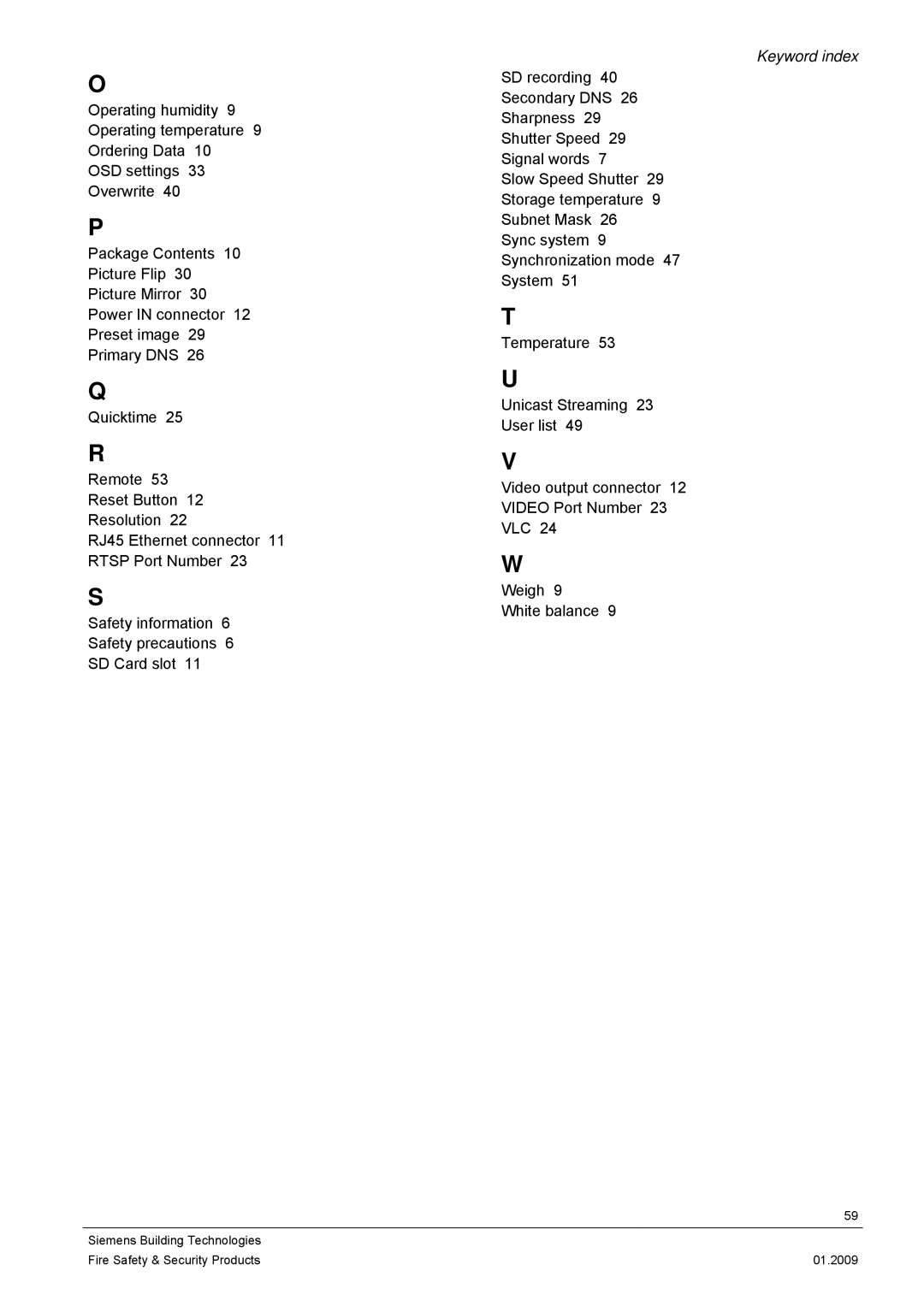 Siemens CCMX1315-LP configurationmanual Keyword index 