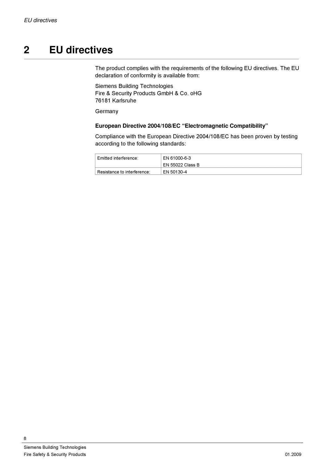 Siemens CCMX1315-LP configurationmanual EU directives, European Directive 2004/108/EC Electromagnetic Compatibility 