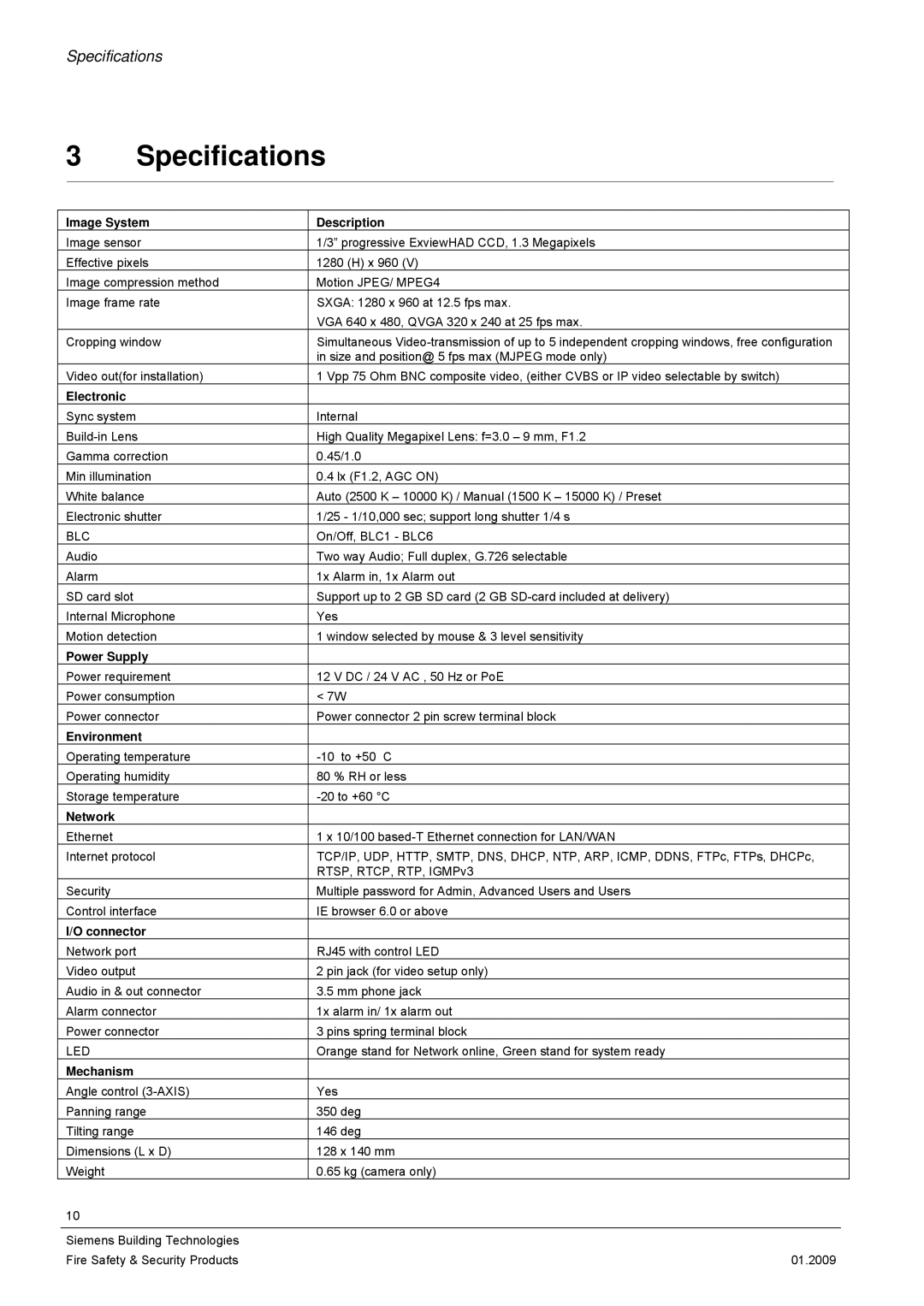 Siemens CFMC1315-LP configurationmanual Specifications, Image System Description 