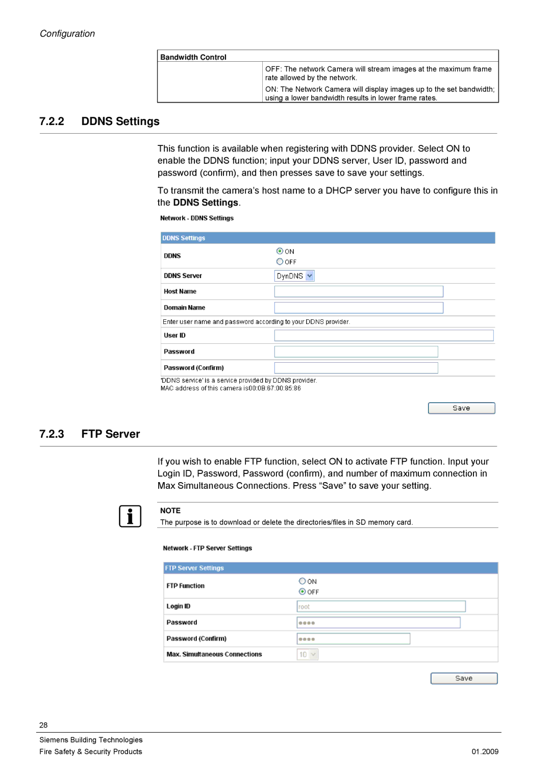 Siemens CFMC1315-LP configurationmanual Ddns Settings, FTP Server 