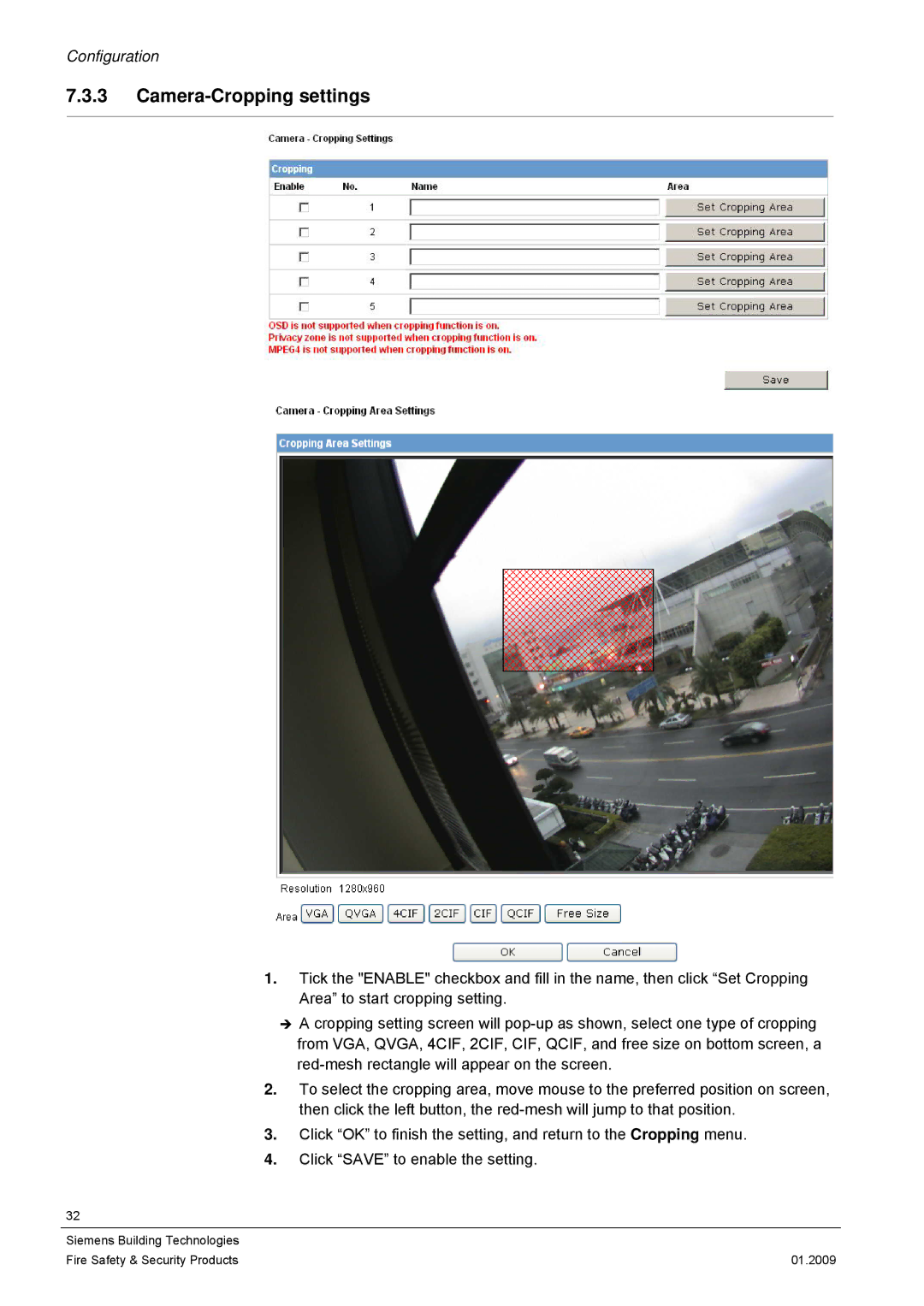 Siemens CFMC1315-LP configurationmanual Camera-Cropping settings 