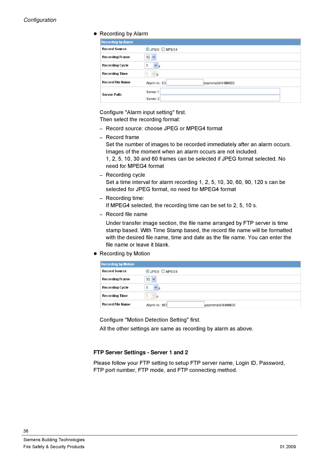 Siemens CFMC1315-LP configurationmanual FTP Server Settings Server 1 