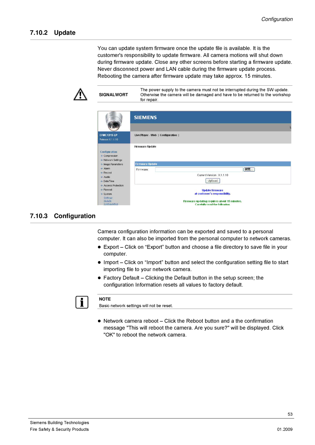 Siemens CFMC1315-LP configurationmanual Update, Configuration 