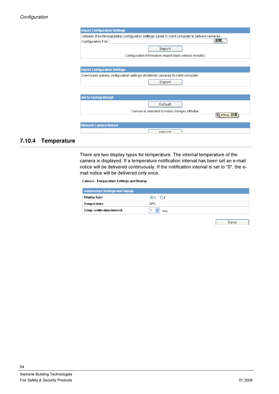 Siemens CFMC1315-LP configurationmanual Temperature 