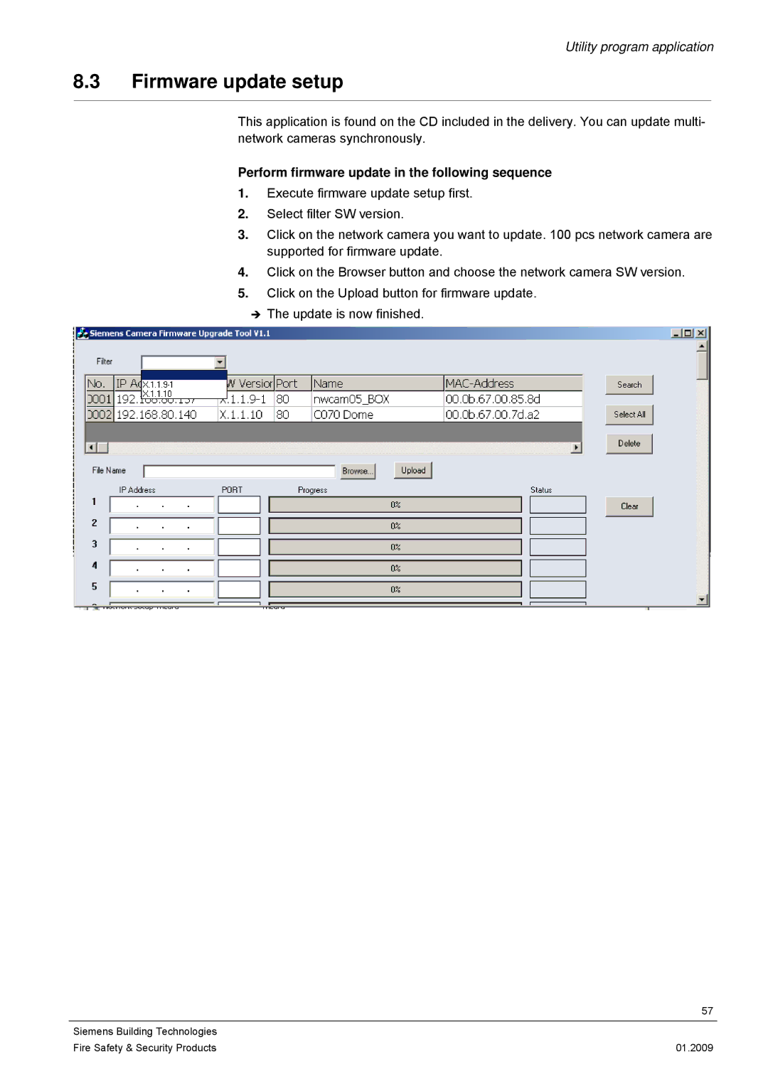 Siemens CFMC1315-LP configurationmanual Firmware update setup, Perform firmware update in the following sequence 