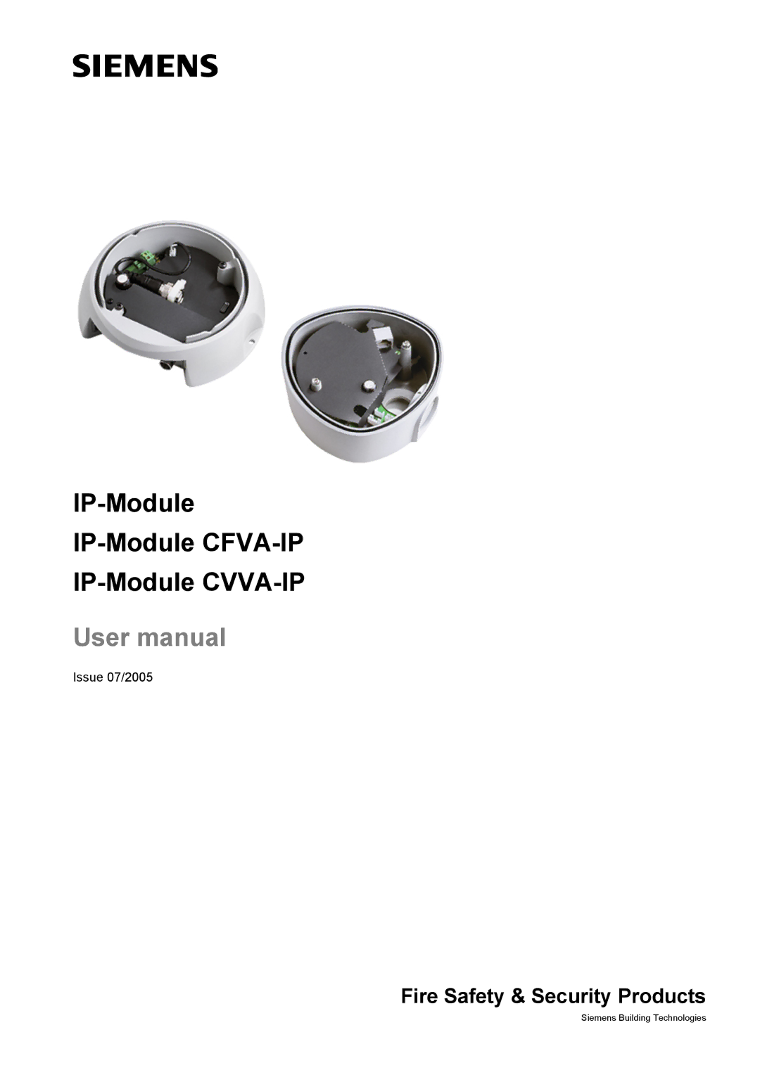 Siemens user manual IP-Module IP-Module CFVA-IP IP-Module CVVA-IP 