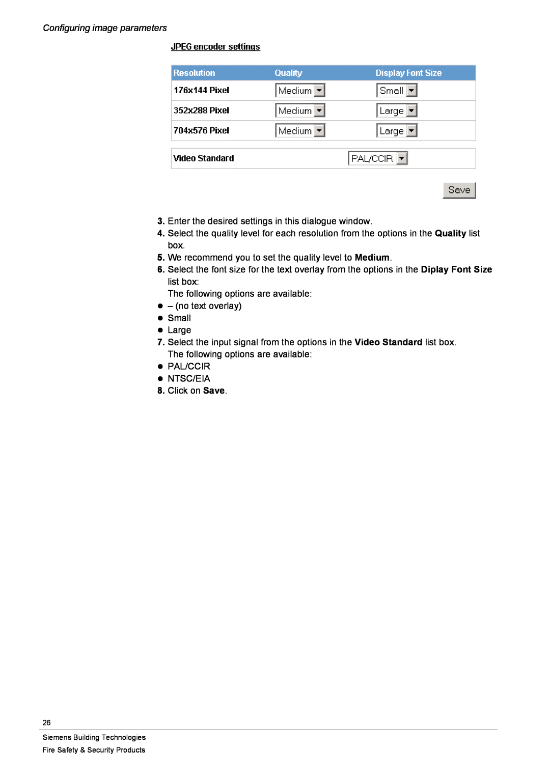 Siemens CFVA-IP user manual The following options are available 
