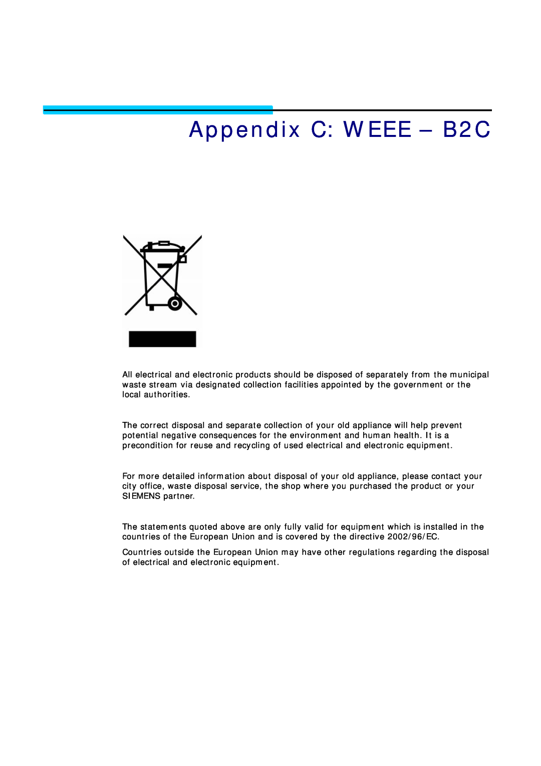 Siemens CL-010-I manual Appendix C WEEE - B2C 