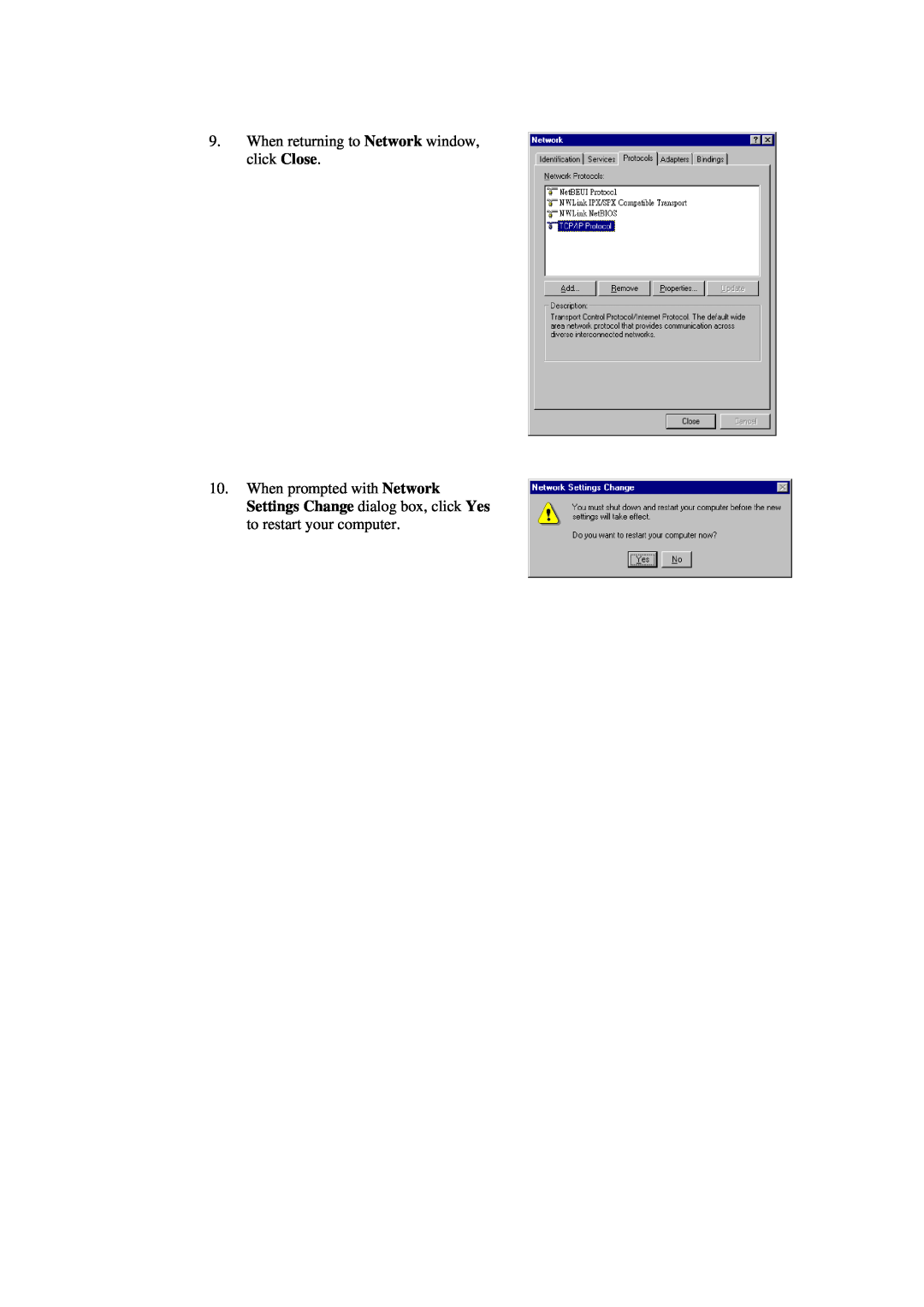 Siemens CL-010-I manual When returning to Network window, click Close 