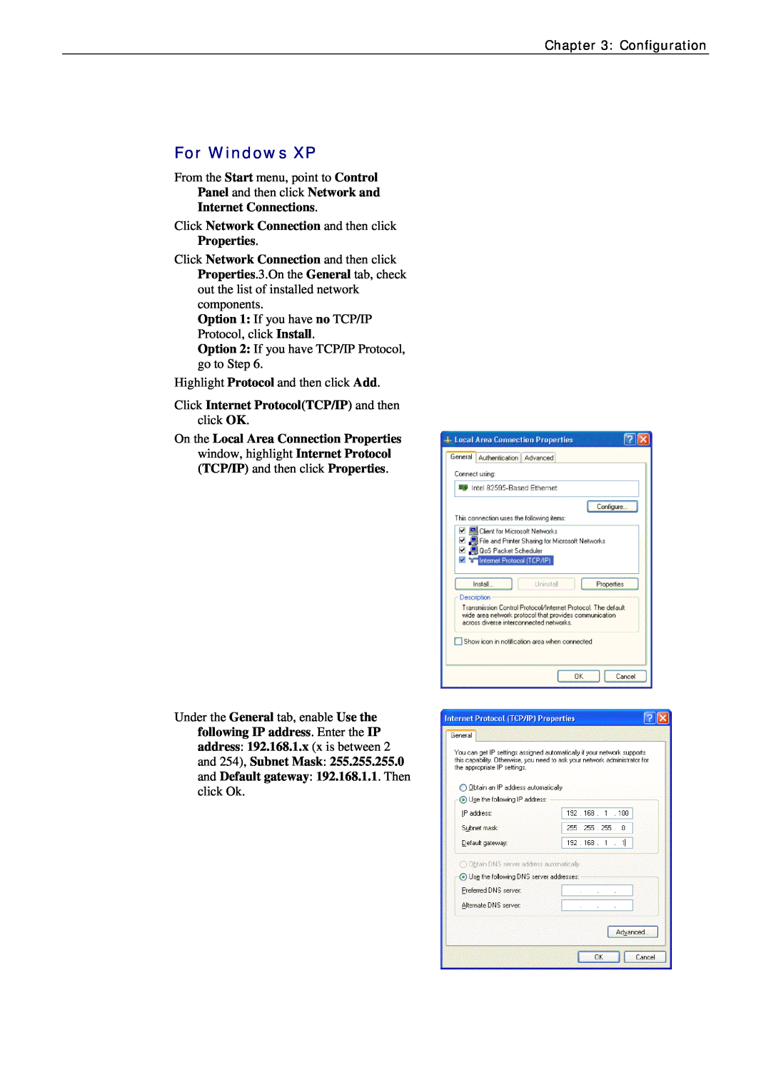 Siemens CL-010-I manual For Windows XP, Panel and then click Network and Internet Connections, Properties 