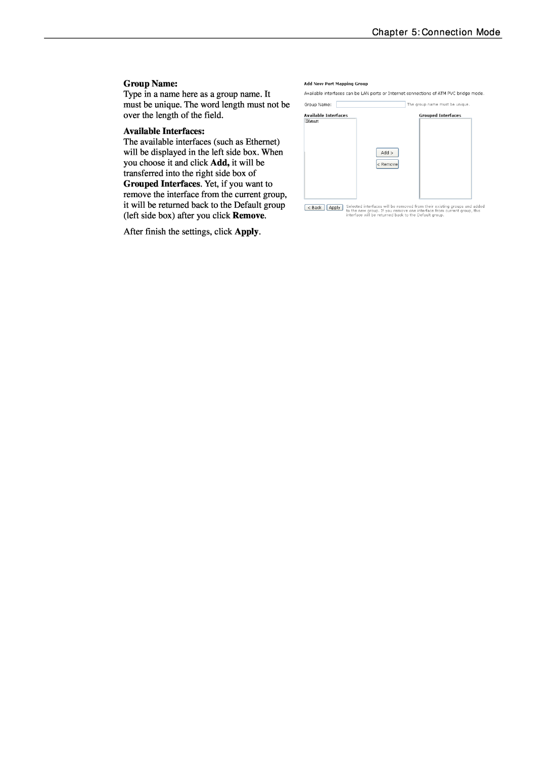 Siemens CL-010-I manual Connection Mode, Group Name, Available Interfaces 