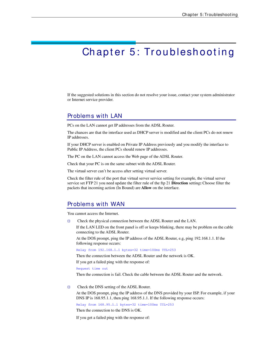 Siemens CL-110 user manual Troubleshooting, Problems with LAN, Problems with WAN 