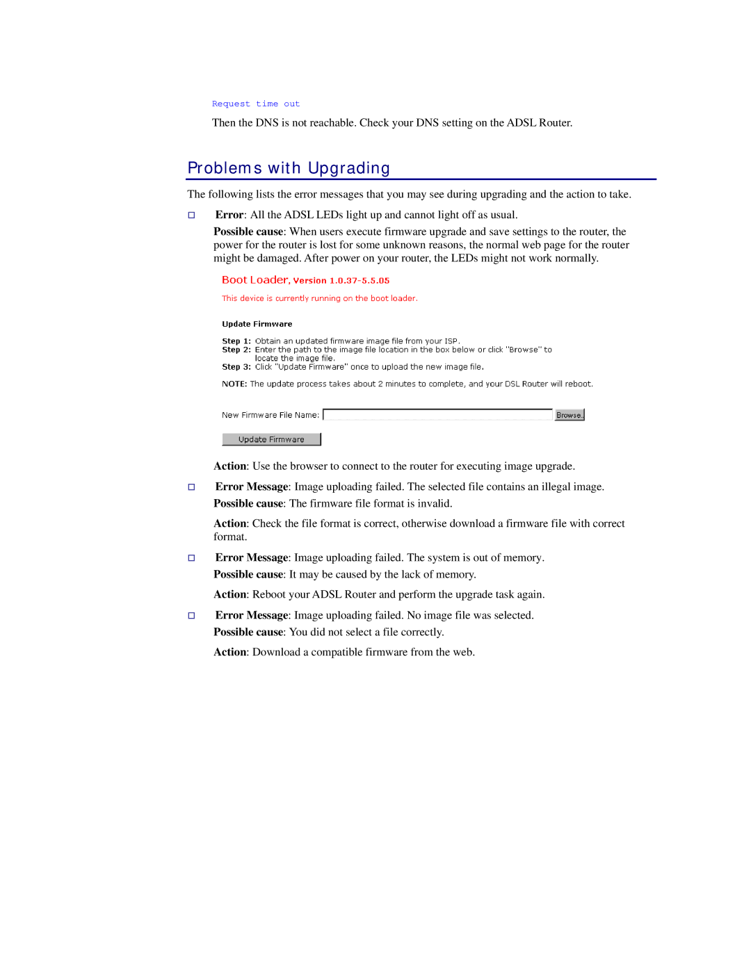 Siemens CL-110 user manual Problems with Upgrading 