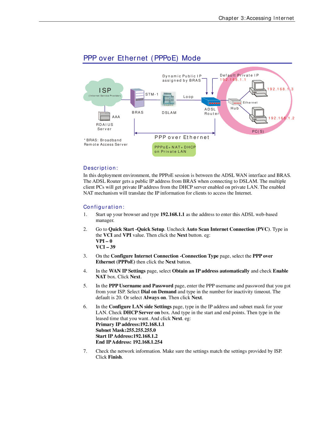 Siemens CL-110 user manual PPP over Ethernet PPPoE Mode, Isp 