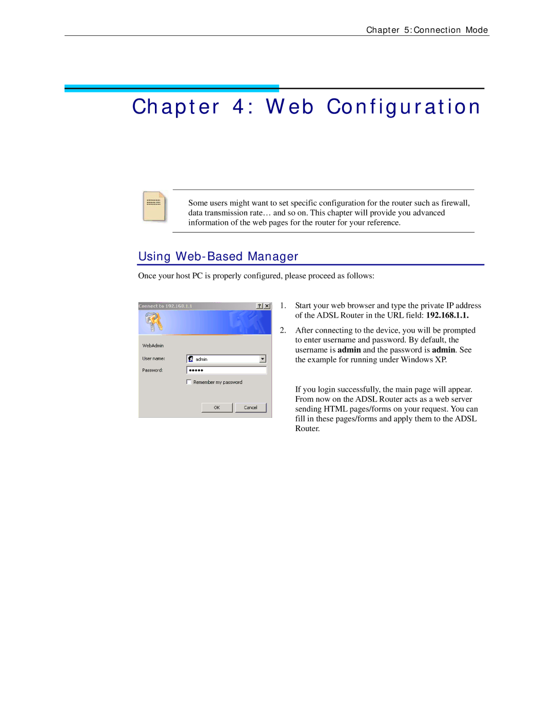 Siemens CL-110 user manual Web Configuration, Using Web-Based Manager 