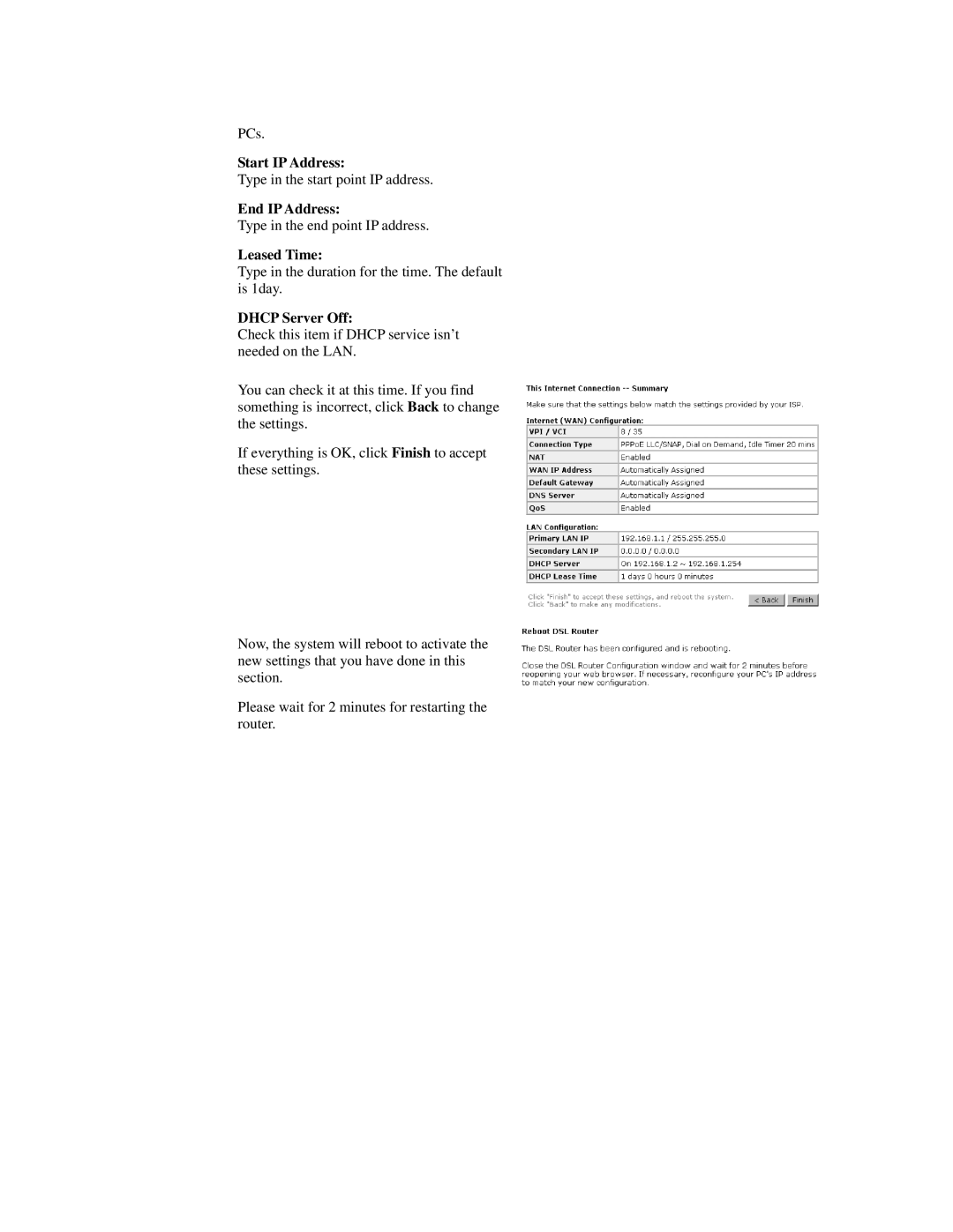 Siemens CL-110 user manual Leased Time, Dhcp Server Off 