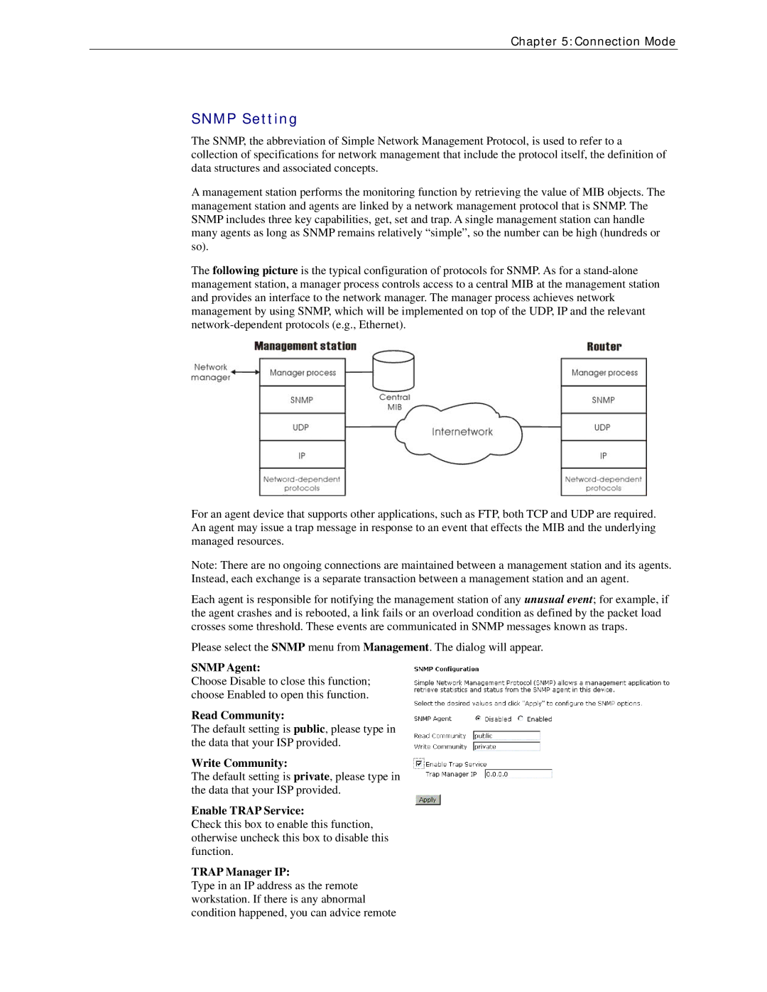 Siemens CL-110 user manual Snmp Setting 