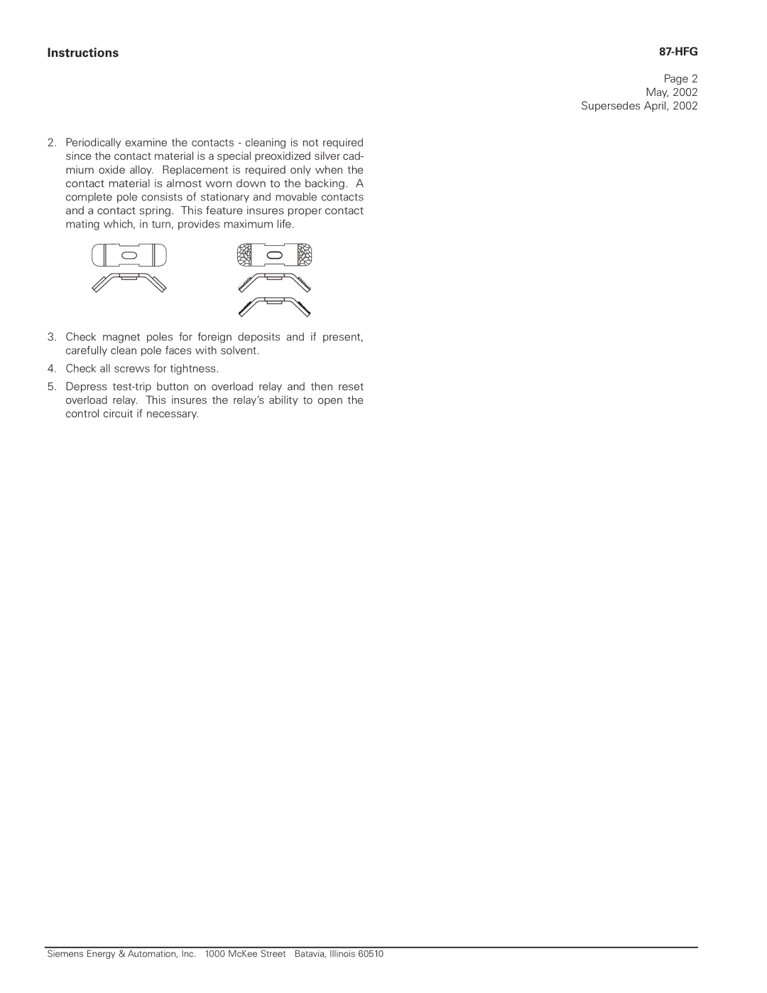 Siemens Class 87 instruction manual Instructions 