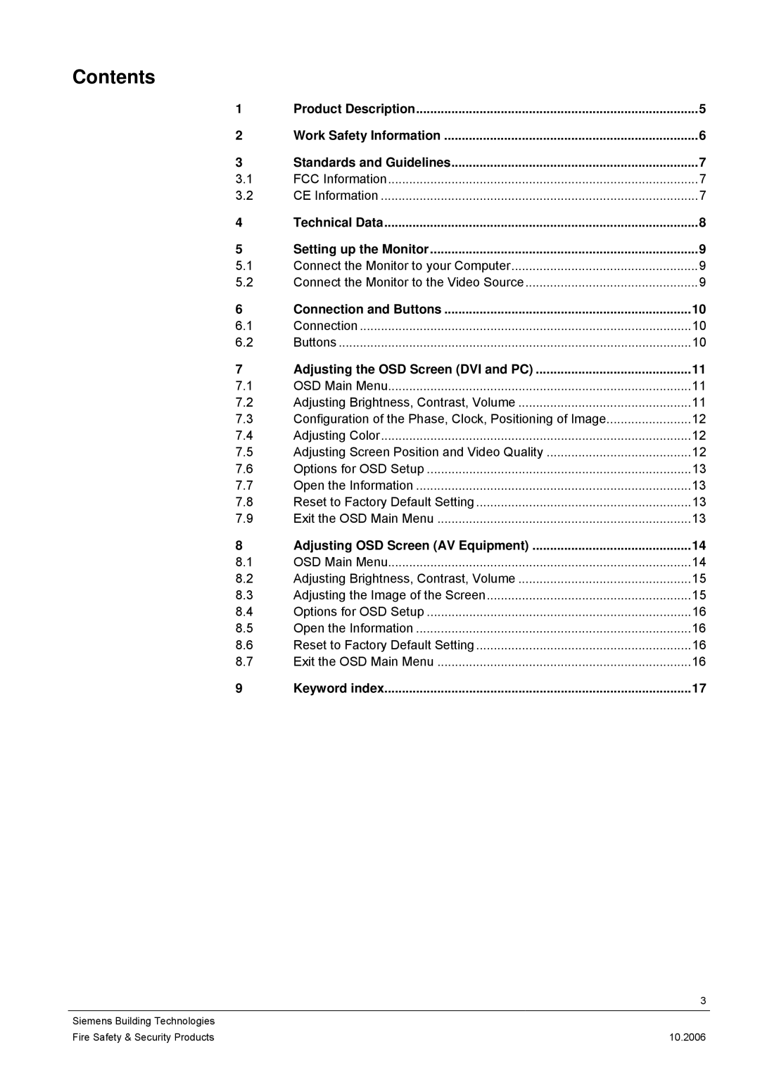 Siemens CMTC1920, CMTC1720 user manual Contents 